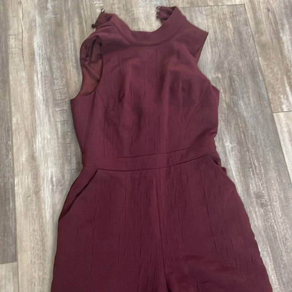 Eva Franco Charley Mock Neck Jumpsuit Maroon Burgundy Anthropologie Small - Picture 5 of 9